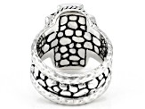 Pre-Owned Blue Labradorite Silver Watermark Ring