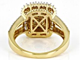Pre-Owned White Diamond 14k Yellow Gold Over Sterling Silver Cluster Ring 0.60ctw