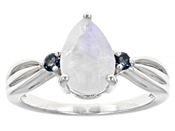 Picture of Pre-Owned Rainbow Moonstone Rhodium Over Silver Ring 2.02ctw