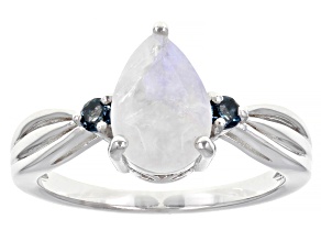 Pre-Owned Rainbow Moonstone Rhodium Over Silver Ring 2.02ctw