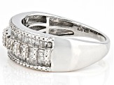 Pre-Owned White Diamond Rhodium Over Sterling Silver Band Ring 0.70ctw