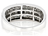 Pre-Owned White Diamond Rhodium Over Sterling Silver Band Ring 0.70ctw