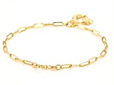 Pre-Owned 10k Yellow Gold Moon & Star Charm Paperclip Link Bracelet