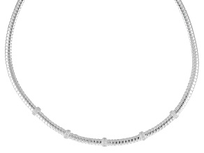 Pre-Owned Sterling Silver White Cubic Zirconia 5mm Tubogas 18 Inch Necklace