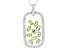 Pre-Owned Green Peridot Rhodium Over Sterling Silver Pendant With Chain 3.40ctw