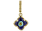 Pre-Owned Ceramic Evil Eye 18K Yellow Gold Over Sterling Silver Enhancer Pendant