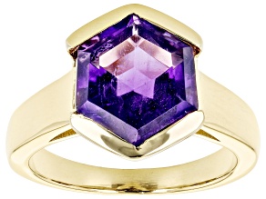 Pre-Owned Purple Amethyst 18k Yellow Gold Over Sterling Silver Solitaire Ring 4.05ct