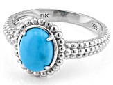 Pre-Owned Sleeping Beauty Turquoise Rhodium Over Sterling Silver Ring