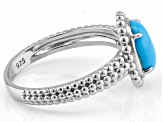 Pre-Owned Sleeping Beauty Turquoise Rhodium Over Sterling Silver Ring