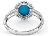 Pre-Owned Sleeping Beauty Turquoise Rhodium Over Sterling Silver Ring