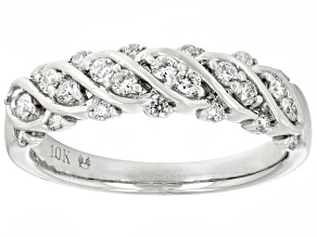 Pre-Owned White Diamond 10k White Gold Band Ring 0.40ctw