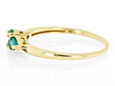 Pre-Owned Green Emerald 18k Yellow Gold Over Sterling Silver 3-Stone Ring 0.44ctw