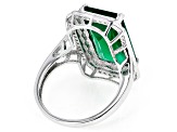 Pre-Owned Green Onyx Rhodium Over Silver Ring 8.28ctw