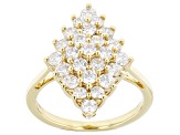 Pre-Owned White Cubic Zirconia 18k Yellow Gold Over Sterling Silver Ring 1.76ctw