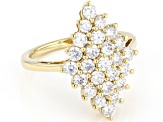 Pre-Owned White Cubic Zirconia 18k Yellow Gold Over Sterling Silver Ring 1.76ctw