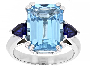 Pre-Owned Sky Blue Glacier Topaz Rhodium Over Sterling Silver Ring 8.25ctw