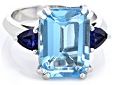 Pre-Owned Sky Blue Glacier Topaz Rhodium Over Sterling Silver Ring 8.25ctw