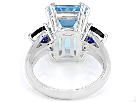 Pre-Owned Sky Blue Glacier Topaz Rhodium Over Sterling Silver Ring 8.25ctw