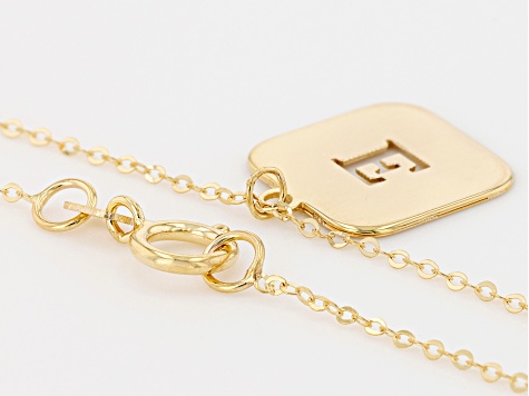 Pre-Owned 10k Yellow Gold Cut-Out Initial E 18 Inch Necklace