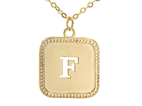 Pre-Owned 10k Yellow Gold Cut-Out Initial F 18 Inch Necklace