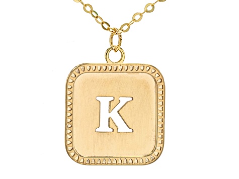 Pre-Owned 10k Yellow Gold Cut-Out Initial K 18 Inch Necklace