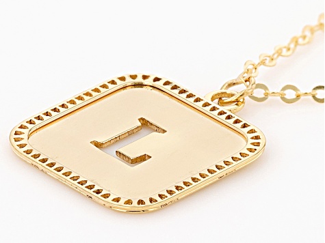 Pre-Owned 10k Yellow Gold Cut-Out Initial L 18 Inch Necklace