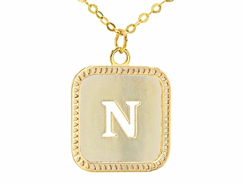 Picture of Pre-Owned 10k Yellow Gold Cut-Out Initial N 18 Inch Necklace