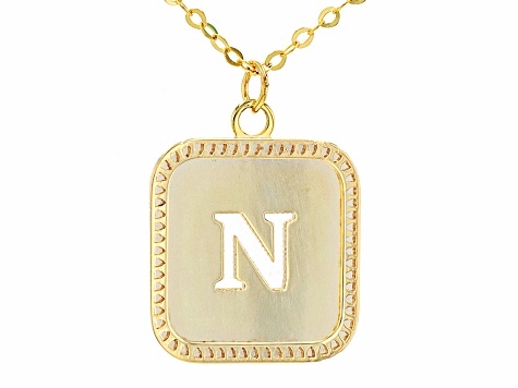 Pre-Owned 10k Yellow Gold Cut-Out Initial N 18 Inch Necklace