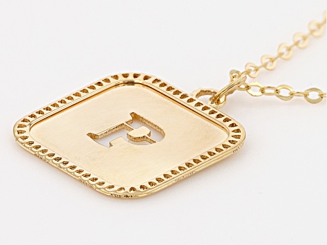 Pre-Owned 10k Yellow Gold Cut-Out Initial P 18 Inch Necklace