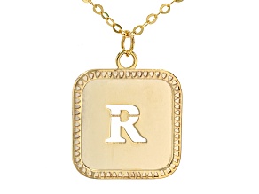 Pre-Owned 10k Yellow Gold Cut-Out Initial R 18 Inch Necklace
