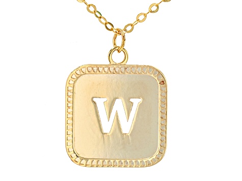 Pre-Owned 10k Yellow Gold Cut-Out Initial W 18 Inch Necklace