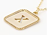 Pre-Owned 10k Yellow Gold Cut-Out Initial X 18 Inch Necklace