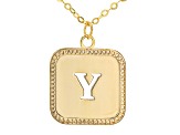 Pre-Owned 10k Yellow Gold Cut-Out Initial Y 18 Inch Necklace