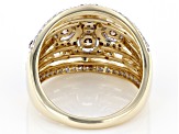 Pre-Owned Champagne And White Diamond 14k Yellow Gold 4-Stone Center Design Ring 1.50ctw
