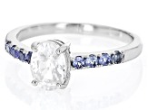 Pre-Owned White Zircon Rhodium Over Sterling Silver Ring 1.70ctw
