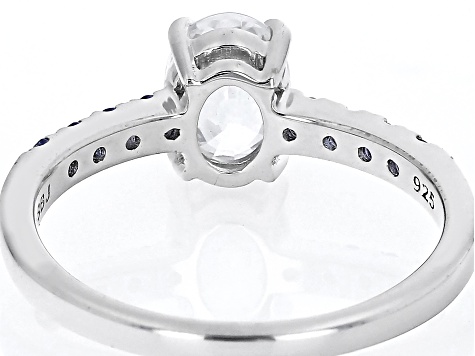 Pre-Owned White Zircon Rhodium Over Sterling Silver Ring 1.70ctw