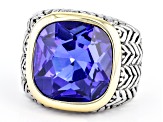 Pre-Owned Sapphire Color Crystal Two-Tone Ring