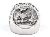 Pre-Owned Sapphire Color Crystal Two-Tone Ring