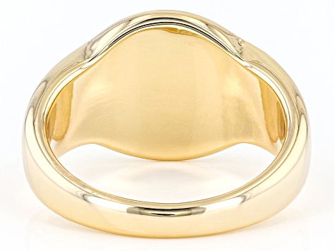 Pre-Owned Black and White Enamel Gold Tone Yin and Yang Ring