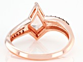 Pre-Owned Pink Kite Morganite With Champagne Diamonds 10k Rose Gold Ring 0.94ct