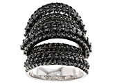 Pre-Owned Black Spinel Sterling Silver Ring 5.02ctw