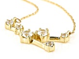 Pre-Owned White Zircon 10k Yellow Gold "Taurus" Necklace .45ctw