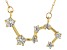 Pre-Owned White Zircon 10k Yellow Gold "Leo" Necklace .54ctw