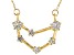 Pre-Owned White Zircon 10k Yellow Gold "Capricorn" Necklace .49ctw