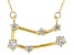 Pre-Owned White Zircon 10k Yellow Gold "Gemini" Necklace .49ctw