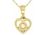 Pre-Owned Multi Color Ethiopian Opal 10k Yellow Gold Childrens Heart Pendant With 12" Rope Chain .07