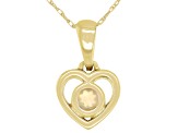 Pre-Owned Multi Color Ethiopian Opal 10k Yellow Gold Childrens Heart Pendant With 12" Rope Chain .07