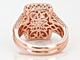 Pre-Owned Pink & White Cubic Zirconia 18k Rose Gold Over Sterling Silver Ring 7.56ctw