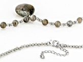Pre-Owned Gray Labradorite Rhodium Over Sterling Silver Beaded Necklace