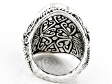 Pre-Owned Brown Hickoryite Silver Dragonfly Ring